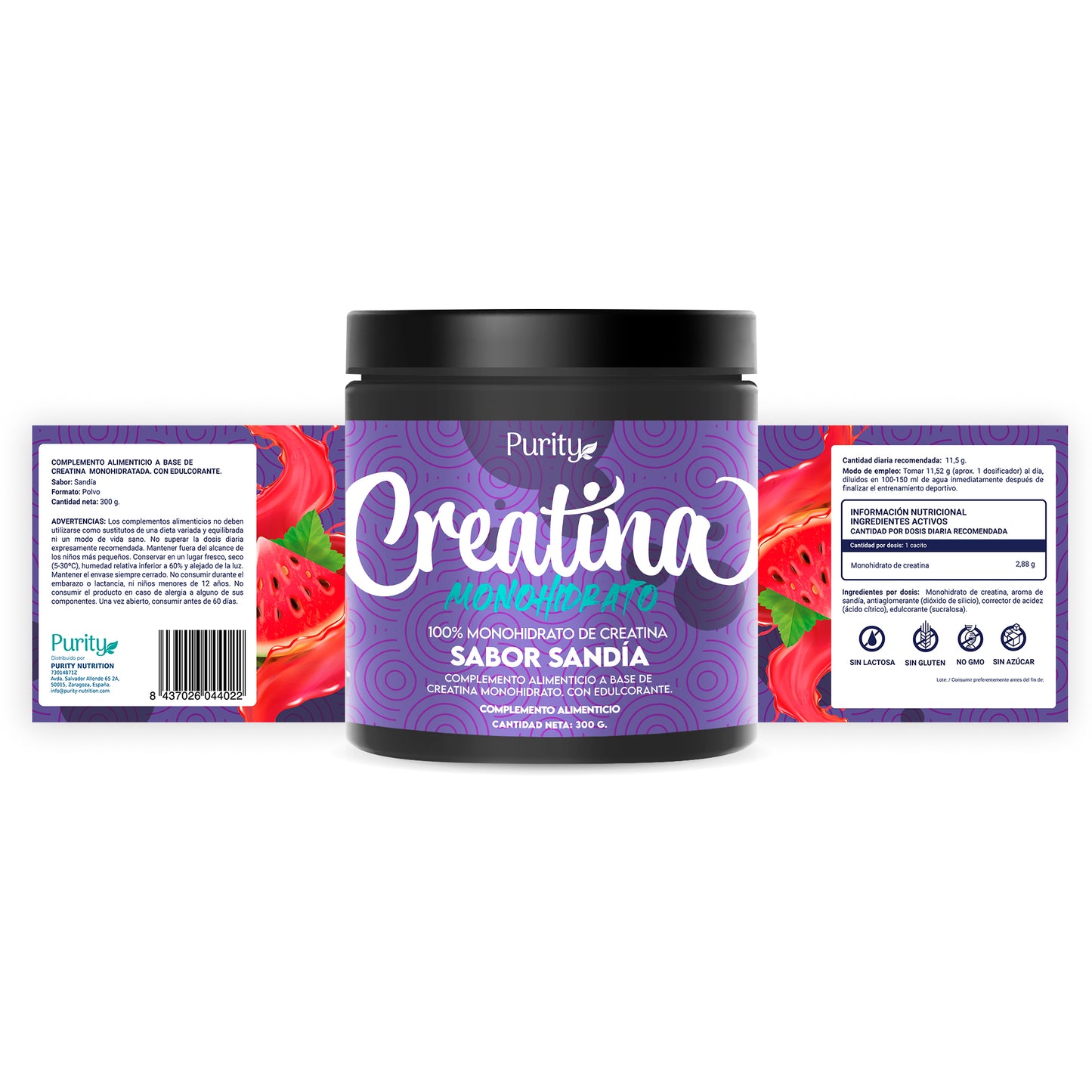 CREATINA MONOHIDRATO - Sandia - 300g